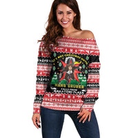 Nakatomi Plaza Christmas Off Shoulder Sweater Hans Gruber Party 1988 - Wonder Print Shop