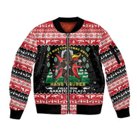 Nakatomi Plaza Christmas Sleeve Zip Bomber Jacket Hans Gruber Party 1988 - Wonder Print Shop