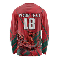 Wales Football Red Dragon Custom Long Sleeve Shirt Welsh National Team Spirit