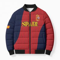Custom Spain Football Bomber Puffer Jacket La Roja National Pride