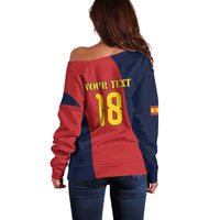 Custom Spain Football Off Shoulder Sweater La Roja National Pride