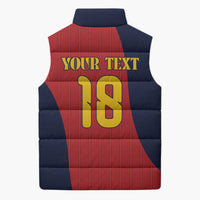 Custom Spain Football Sleeveless Puffer Jacket La Roja National Pride