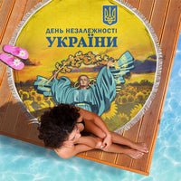 Ukraine Monument Independence Day Beach Blanket Glory to Ukraine!