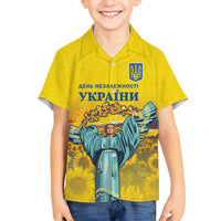 Ukraine Monument Independence Day Family Matching Long Sleeve Bodycon Dress and Hawaiian Shirt Glory to Ukraine!