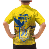 Ukraine Monument Independence Day Family Matching Mermaid Dress and Hawaiian Shirt Glory to Ukraine!