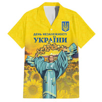 Ukraine Monument Independence Day Family Matching Off Shoulder Maxi Dress and Hawaiian Shirt Glory to Ukraine!