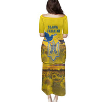 Ukraine Monument Independence Day Family Matching Puletasi and Hawaiian Shirt Glory to Ukraine!