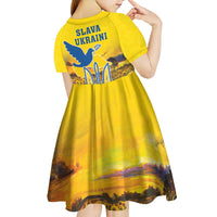 Ukraine Monument Independence Day Kid Short Sleeve Dress Glory to Ukraine!