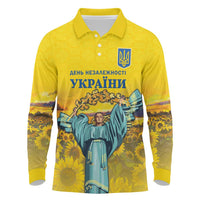 Ukraine Monument Independence Day Long Sleeve Polo Shirt Glory to Ukraine!