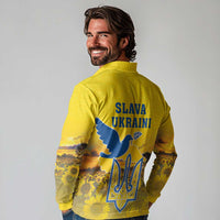 Ukraine Monument Independence Day Long Sleeve Polo Shirt Glory to Ukraine!