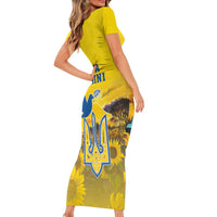 Ukraine Monument Independence Day Short Sleeve Bodycon Dress Glory to Ukraine!