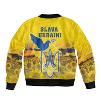 Ukraine Monument Independence Day Sleeve Zip Bomber Jacket Glory to Ukraine!
