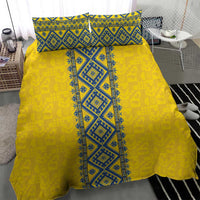 Blue Ukraine Folk Patterns Bedding Set Simple Style