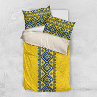 Blue Ukraine Folk Patterns Bedding Set Simple Style