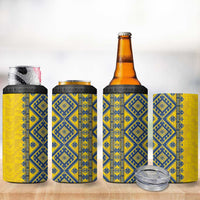 Blue Ukraine Folk Patterns 4 in 1 Can Cooler Tumbler Simple Style