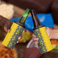 Blue Ukraine Folk Patterns 4 in 1 Can Cooler Tumbler Simple Style