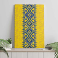 Blue Ukraine Folk Patterns Canvas Wall Art Simple Style