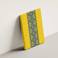 Blue Ukraine Folk Patterns Canvas Wall Art Simple Style