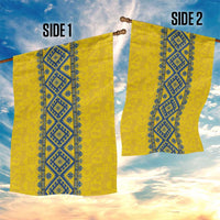 Blue Ukraine Folk Patterns Garden Flag Simple Style