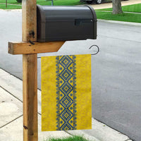 Blue Ukraine Folk Patterns Garden Flag Simple Style