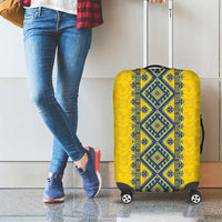 Blue Ukraine Folk Patterns Luggage Cover Simple Style