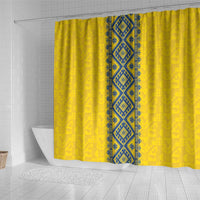 Blue Ukraine Folk Patterns Shower Curtain Simple Style