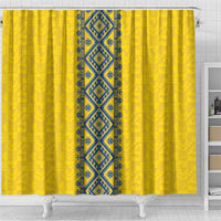 Blue Ukraine Folk Patterns Shower Curtain Simple Style
