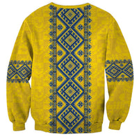 Blue Ukraine Folk Patterns Sweatshirt Simple Style