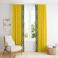 Blue Ukraine Folk Patterns Window Curtain Simple Style