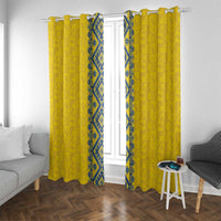 Blue Ukraine Folk Patterns Window Curtain Simple Style