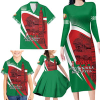Belarus Independence Day Family Matching Long Sleeve Bodycon Dress and Hawaiian Shirt Brest Fortress And Victory Square