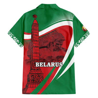 Belarus Independence Day Family Matching Off The Shoulder Long Sleeve Dress and Hawaiian Shirt Brest Fortress And Victory Square