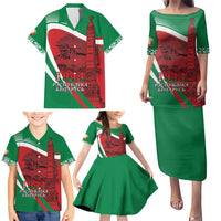 Belarus Independence Day Family Matching Puletasi and Hawaiian Shirt Brest Fortress And Victory Square