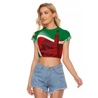 Belarus Independence Day Raglan Cropped T Shirt Brest Fortress And Victory Square