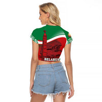 Belarus Independence Day Raglan Cropped T Shirt Brest Fortress And Victory Square