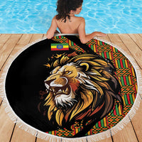 Ethiopia Beach Blanket Ethiopian Lion Style Pattern - Wonder Print Shop