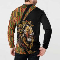 Ethiopia Button Sweatshirt Ethiopian Lion Style Pattern - Wonder Print Shop