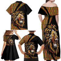 Ethiopia Family Matching Off Shoulder Maxi Dress and Hawaiian Shirt Ethiopian Lion Style Pattern - Wonder Print Shop