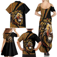 Ethiopia Family Matching Summer Maxi Dress and Hawaiian Shirt Ethiopian Lion Style Pattern - Wonder Print Shop