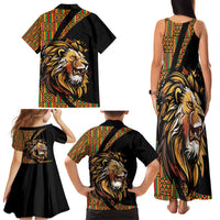 Ethiopia Family Matching Tank Maxi Dress and Hawaiian Shirt Ethiopian Lion Style Pattern - Wonder Print Shop