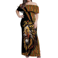 Ethiopia Off Shoulder Maxi Dress Ethiopian Lion Style Pattern - Wonder Print Shop