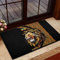 Ethiopia Rubber Doormat Ethiopian Lion Style Pattern - Wonder Print Shop