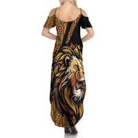 Ethiopia Summer Maxi Dress Ethiopian Lion Style Pattern - Wonder Print Shop