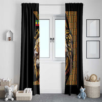 Ethiopia Window Curtain Ethiopian Lion Style Pattern - Wonder Print Shop