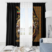 Ethiopia Window Curtain Ethiopian Lion Style Pattern - Wonder Print Shop