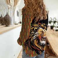 Ethiopia Women Casual Shirt Ethiopian Lion Style Pattern - Wonder Print Shop