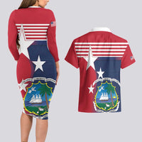 Liberia National Flag Day Couples Matching Long Sleeve Bodycon Dress and Hawaiian Shirt All Hail Liberia Hail