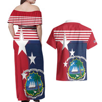Liberia National Flag Day Couples Matching Off Shoulder Maxi Dress and Hawaiian Shirt All Hail Liberia Hail