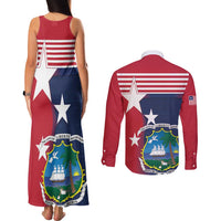 Liberia National Flag Day Couples Matching Tank Maxi Dress and Long Sleeve Button Shirt All Hail Liberia Hail