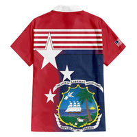 Liberia National Flag Day Family Matching Off Shoulder Short Dress and Hawaiian Shirt All Hail Liberia Hail